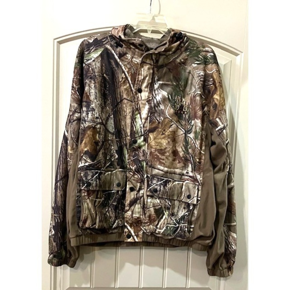 Mad Dog Gear Growler Realtree‎ Camo Hooded Soft Shell Jacket Men Medium